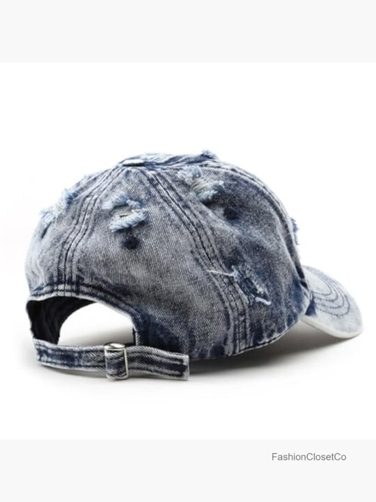 Unconstructed Cotton Denim Baseball Cap Vintage Distressed Dad Hat Trucker main image 5